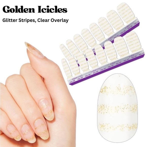 *Retired* Color Street: Golden Icicles | Gold Stripes Metallic Holiday Christmas - Picture 13 of 13